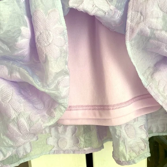 Entro Ruffle Sleeve Sunday Brunch Lavender Mini Babydoll Dress small 2 NWT $65 - Picture 5 of 10